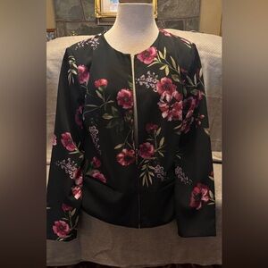 Susan Graver Black Floral Blazer